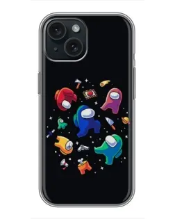 Чехол для iPhone 14 с картинкой «Among Us космос»