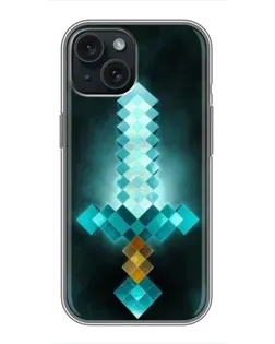 Чохол для iPhone 14 з картинкою «Алмазний меч неон»