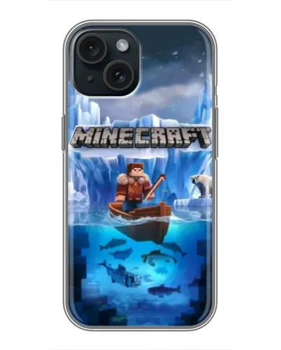 Чохол для iPhone 14 з картинкою «Minecraft льодянийсвіт»