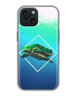 Чехол для iPhone 14 с картинкой «Черепаха Minecraft» Чехол для iPhone 14 с картинкой «Черепаха Minecraft»