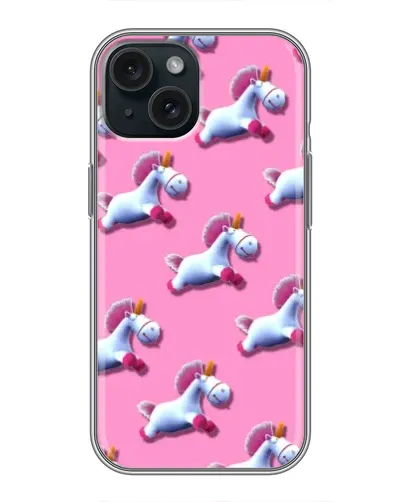 Чохол для iPhone 14 з картинкою «Єдинороги на рожевому»