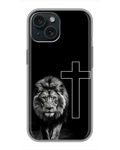 Чехол для iPhone 14 с картинкой «Лев и Крест»