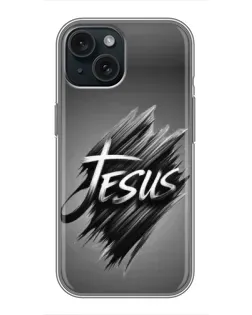 Чехол для iPhone 14 с картинкой «Надпись Jesus Graffiti»