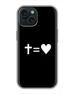 Чехол для iPhone 14 с картинкой «Крест и Сердце»