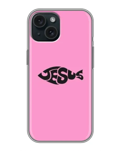 Чехол для iPhone 14 с картинкой «Розовый символ  Jesus»