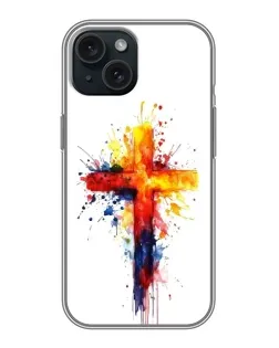 Чехол для iPhone 14 с картинкой «Акварельный крест»