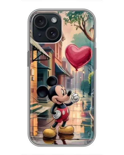 Чохол для iPhone 14 з картинкою «Міккі та кулька-серце» Чохол для iPhone 14 з картинкою «Міккі та кулька-серце»