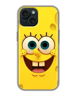 Чехол для iPhone 14 с картинкой «Губка Боб улыбка»