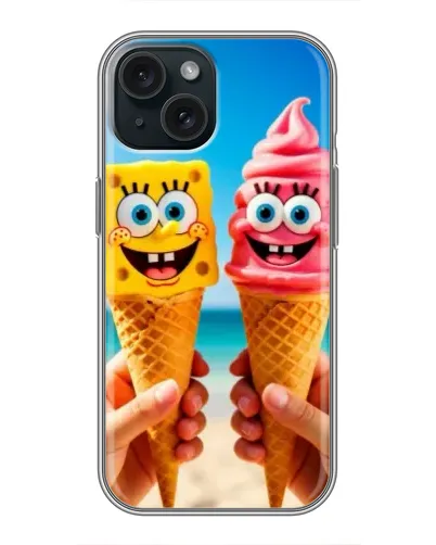 Чехол для iPhone 14 с картинкой «Спанч Боб мороженое» Чехол для iPhone 14 с картинкой «Спанч Боб мороженое»