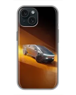Чохол для iPhone 14 з картинкою «Cybertruck у пустелі»