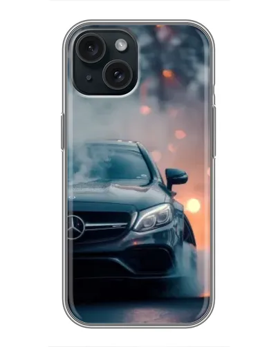Чохол для iPhone 14 з картинкою «Mercedes — нічне місто»