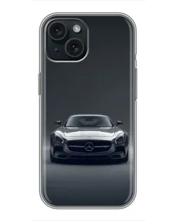 Чохол для iPhone 14 з картинкою «Mercedes на чорному»
