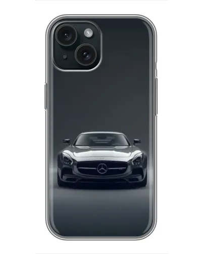 Чохол для iPhone 14 з картинкою «Mercedes на чорному»
