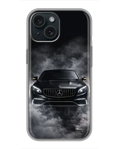 Чохол для iPhone 14 з картинкою «Mercedes у диму»