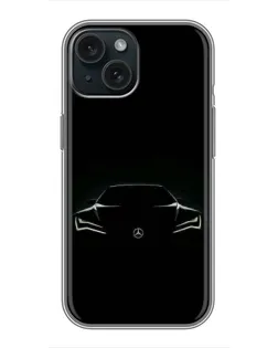 Чехол для iPhone 14 с картинкой «Mercedes — силуэт авто»