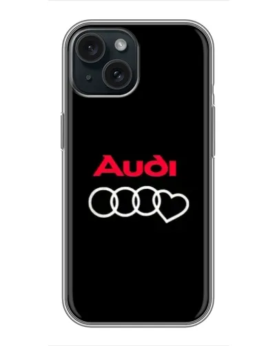 Чохол для iPhone 14 з картинкою «Логотип Audi Heart»