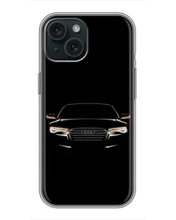 Чохол для iPhone 14 з картинкою «Audi — нічний контур»