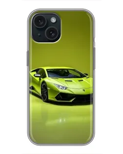 Чохол для iPhone 14 з картинкою «Салатовий Lamborghini Huracan»