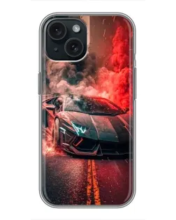 Чохол для iPhone 14 з картинкою «Lamborghini червоний дим»