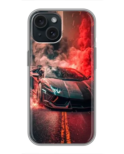 Чохол для iPhone 14 з картинкою «Lamborghini червоний дим»