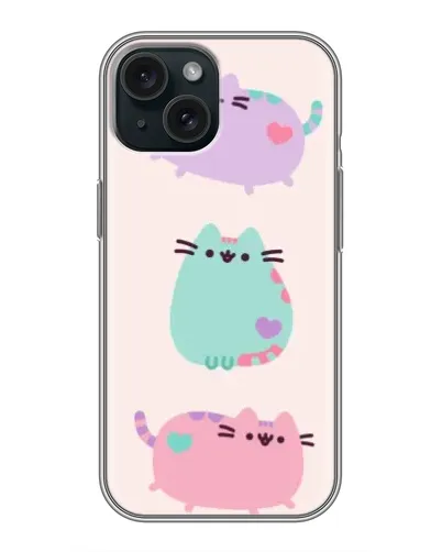 Чохол для iPhone 14 з картинкою «Pusheen тріо»