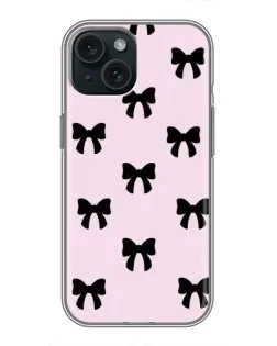 Чохол для iPhone 14 з картинкою «Чорні банти Coquette»