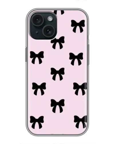 Чохол для iPhone 14 з картинкою «Чорні банти Coquette»