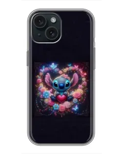 Чехол для iPhone 14 с картинкой «Stitch в цветах» Чехол для iPhone 14 с картинкой «Stitch в цветах»