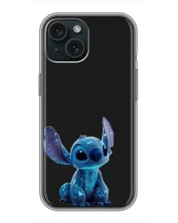 Чехол для iPhone 14 с картинкой «Стич на черном» Чехол для iPhone 14 с картинкой «Стич на черном»