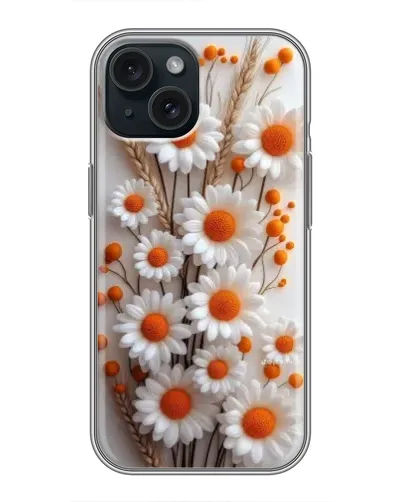 Чехол для iPhone 14 с картинкой «Белые сухоцветы»