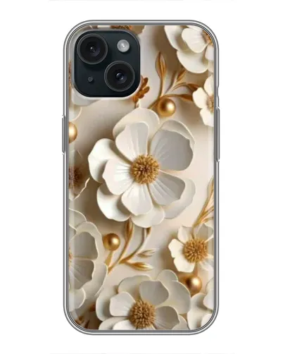 Чехол для iPhone 14 с картинкой «Белие бумажние  цвети»