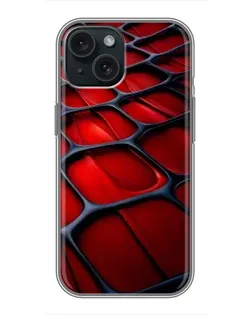 Чохол для iPhone 14 з картинкою «Червона глянцева сітка»