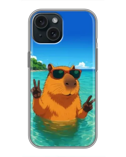 Чохол для iPhone 14 з картинкою «Морська капібара»