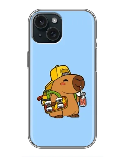 Чохол для iPhone 14 з картинкою «Капібара на скейті»