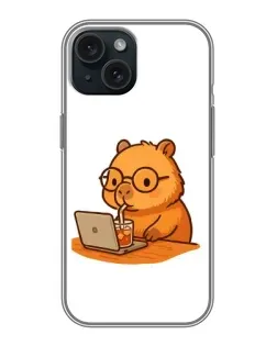 Чохол для iPhone 14 з картинкою «Капібара з ноутбуком» Чохол для iPhone 14 з картинкою «Капібара з ноутбуком»
