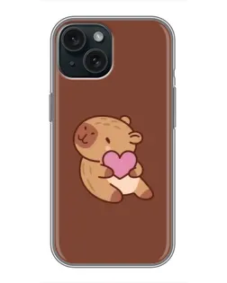 Чохол для iPhone 14 з картинкою «Капібара з серцем» Чохол для iPhone 14 з картинкою «Капібара з серцем»