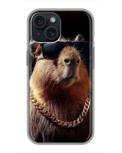 Чохол для iPhone 14 з картинкою «Капібара золотий ланцюг» Чохол для iPhone 14 з картинкою «Капібара золотий ланцюг»