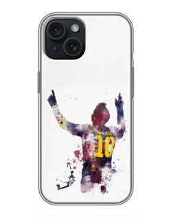Чохол для iPhone 14 з картинкою «Акварельний Мессі Барселона»