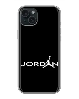 Чохол для iPhone 14 Plus з картинкою «Jordan White Logo»