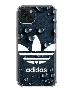 Чехол для iPhone 14 Plus с картинкой «Adidas Trefoil Blue»