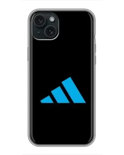 Чехол для iPhone 14 Plus с картинкой «Adidas Cyan Logo»