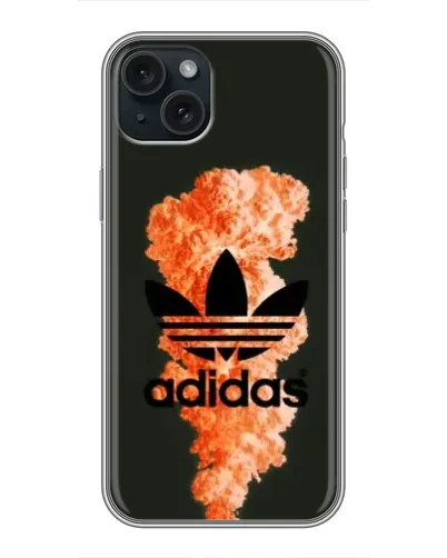 Чехол для iPhone 14 Plus с картинкой «Оранжевый дым Adidas»