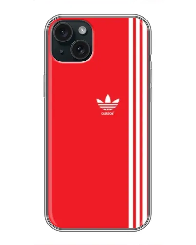 Чехол для iPhone 14 Plus с картинкой «Красный минимализм Adidas»