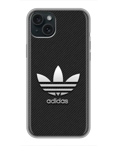 Чехол для iPhone 14 Plus с картинкой «Adidas Карбоновая текстура»