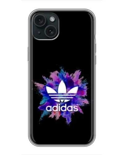 Чехол для iPhone 14 Plus с картинкой «Взрыв красок Adidas»