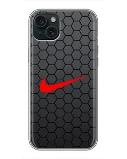 Чохол для iPhone 14 Plus з картинкою «Nike — карбонова сітка»