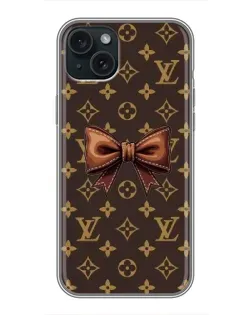 Чехол для iPhone 14 Plus с картинкой «LV с бантом»