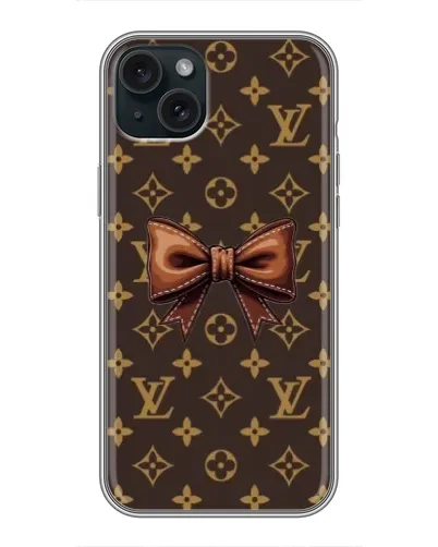 Чехол для iPhone 14 Plus с картинкой «LV с бантом»