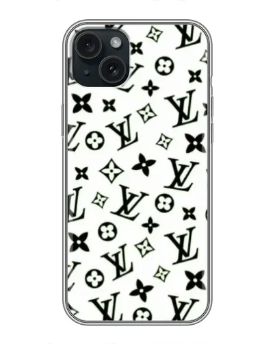 Чехол для iPhone 14 Plus с картинкой «Монохромный хаос LV»