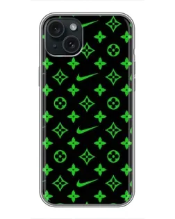 Чехол для iPhone 14 Plus с картинкой «Неоновый принт LV»